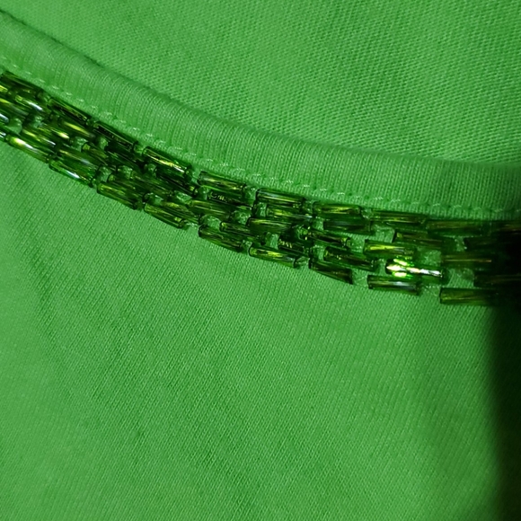 Avra, lime green, sleeveless blouse. - Picture 3 of 4